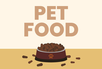 Pet food bowl flyer, banner, or post advertisement template