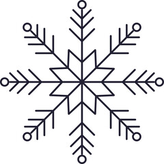 Snowflake icon. Black silhouette snow flake sign, isolated on white background. 
Flat design. Symbol of winter, frozen, Christmas, 
New Year holiday. Graphic element decoration.