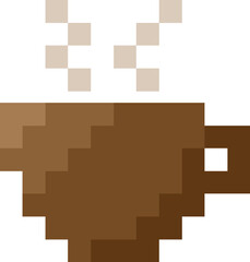 Coffee Cup. 8 bit Pixel concept