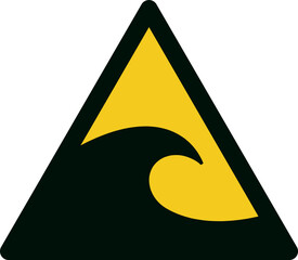 ISO 7010 W056 Warning; Tsunami hazard zone