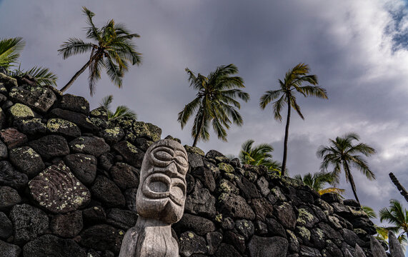 Pu'uhonua O Hōnaunau National Historical Park on the Big Island of Hawaii, USA