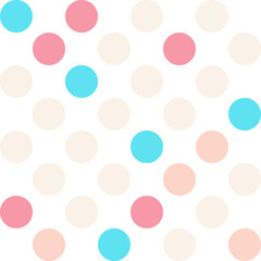 Colorful pastel polka Dot seamless pattern background. Vector illustration.