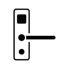 Door handle icon symbol simple flat illustration on white background