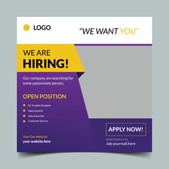 Hiring advertising post design, banner design for job vecanc.