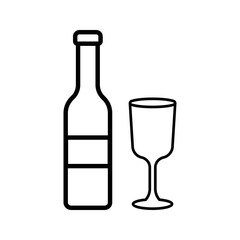 Wine bottle icon. Alcohol drink shape element. Vector illustration isolated on white background. Vector illustration.