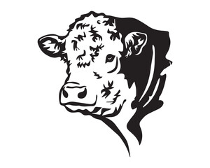 Hereford cattle cow vector file download | Any changes can be possible - obrazy, fototapety, plakaty