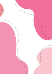 Figuras vectoriales rosadas con lineas y curvas color rosa para escribir plantilla para fondos dia de la mujer 