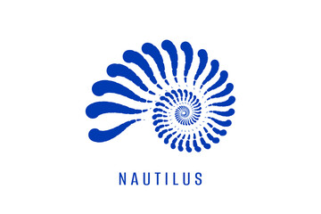 Nautilus shell logo. Design template