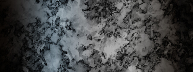 Silver, gray watercolor textured on white paper background. silver watercolor painting textured design on white background.  Paint leaks and Ombre effects. Gray watercolor texture.