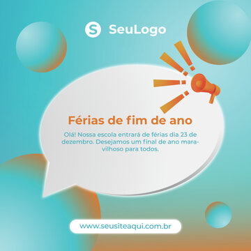 Vetor de card de f&eacute;rias de fim de ano com fundo azul