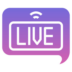 LIVE,live chat,communication,conversation,speech bubble,Gradient,icon