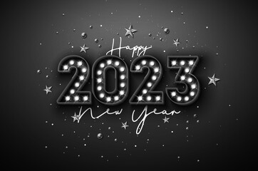 New Year 2023 background, new year. 3d illustration