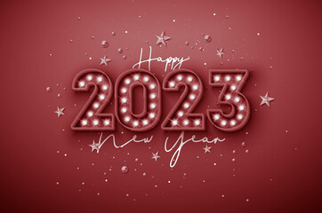 New Year 2023 background, new year. 3d illustration