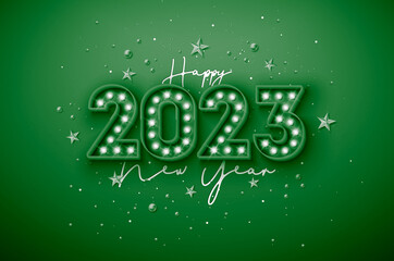 New Year 2023 background, new year. 3d illustration