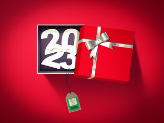 New Year 2023 background, new year. 3d illustration