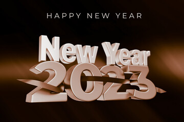 New Year 2023 background, new year. 3d illustration
