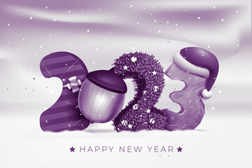 New Year 2023 background, new year. 3d illustration
