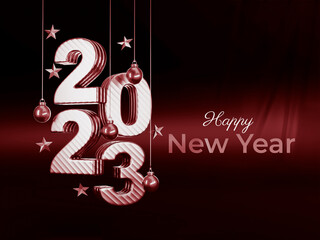 New Year 2023 background, new year. 3d illustration
