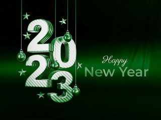 New Year 2023 background, new year. 3d illustration