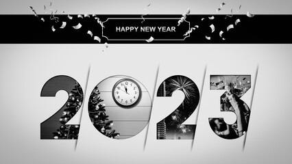 New Year 2023 background, new year. 3d illustration