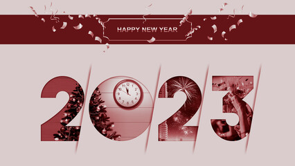 New Year 2023 background, new year. 3d illustration