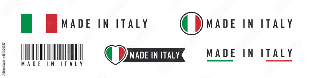 Wall mural Made in Italy logo or labels. Italy product emblems. Vector illustration