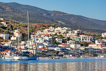 Fototapeta na wymiar Galatas across Poros island, Greece