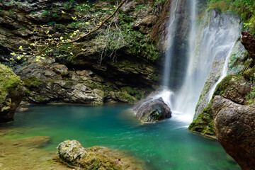 The waterfall at Milopotamos in Kythera, Greece