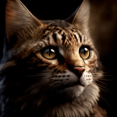 Close up photo of cute artistic cat Generative AI