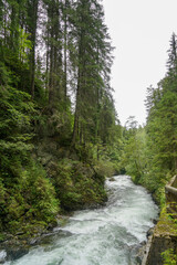 Wilde Wasser Hiking Trail in Schladming. Wonderful path near waterfalls and the wild river to a majestic ferrata. Styria, Austria.
