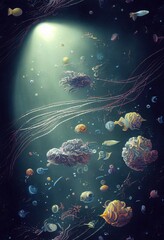 jellyfish and sea