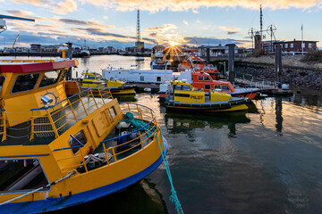 port of Cuxhaven, Germany at sunset