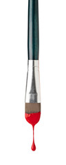 Paintbrush with red paint transparent background