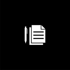 Document form icon isolated on dark background