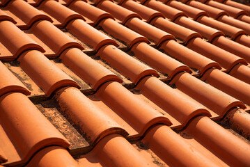 Abstract background roof from orange tiles
