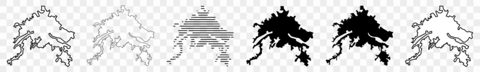 Pisa Map Black | Pisan Town Border | Italian City | Transparent Isolated | Variations