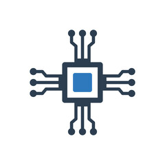 Processor Icon - Microchip Icon - Circuit Icon