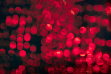 Abstract red blurred  bokeh lights background.