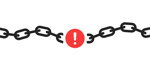 disruption icon with long black broken chain