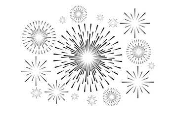 Fireworks explosion vector. New year celebration with colorful fireworks. Happy new year's eve with fireworks
