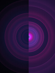 Fractal Art Abstract Geometric Half Concentric Blurry Circles	