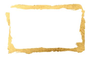 Grunge Gold and bronze glitter color smear painting frame element on white. Abstract glow shine background.