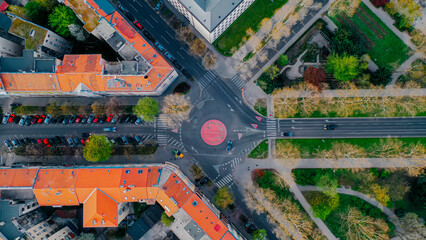 Aerial view of Zagreb street. - 554332312
