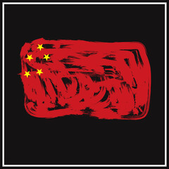 China flag design vector and t shirt template