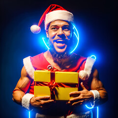 santa claus with a gift