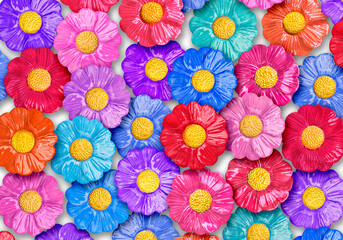Fototapeta na wymiar Beautiful floral composition with flower replicas.
