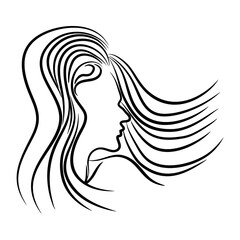 vector illustration of a woman with long hair