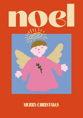 Poster Retro Magazine Style Toys Holly Poinsettia Retro Style