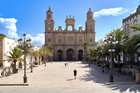 Cathedral of Santa Ana in Las Palmas, Canary Islands on a sunny day
