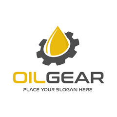 Oil gear vector logo template